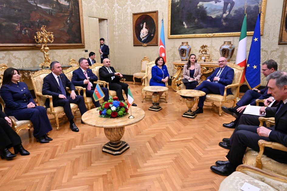 milli məclisin sədri italiya deputatlar palatasının sədri lorenzo fontana ilə görüşüb.