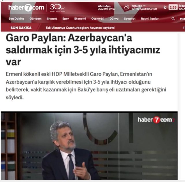 türkiyə mediası erməniəsilli deputatın azərbaycan əleyhinə bəyanatlarını tənqid edib
