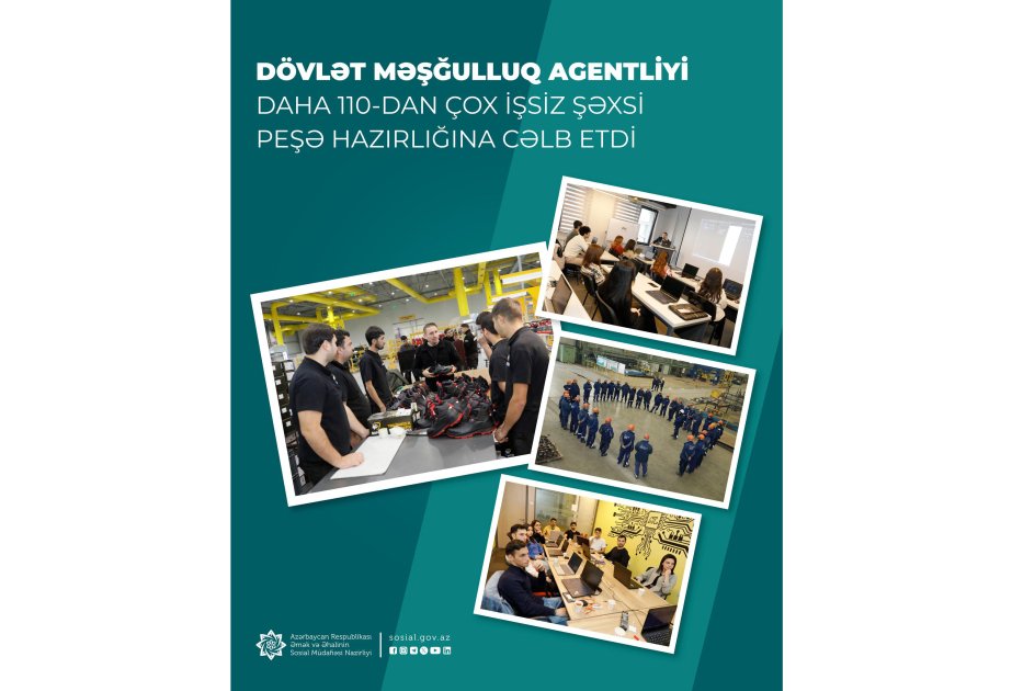 dövlət məşğulluq agentliyi daha 110-dan çox işsiz şəxsi peşə hazırlığına cəlb edib