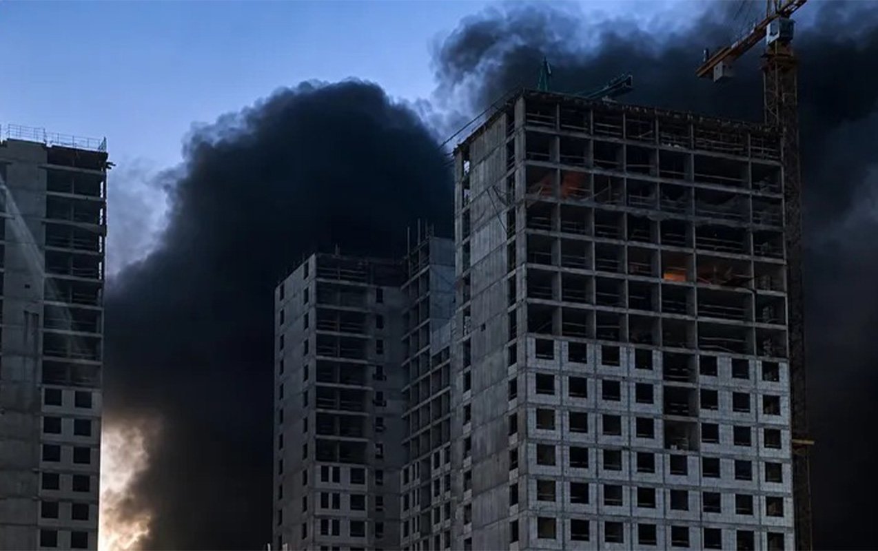Moskvaya rekord sayda dronla hücum - Video